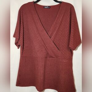 Shein Curve faux wrap shirt